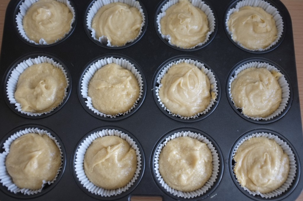 les cupcakes sans gluten avant d'aller au four