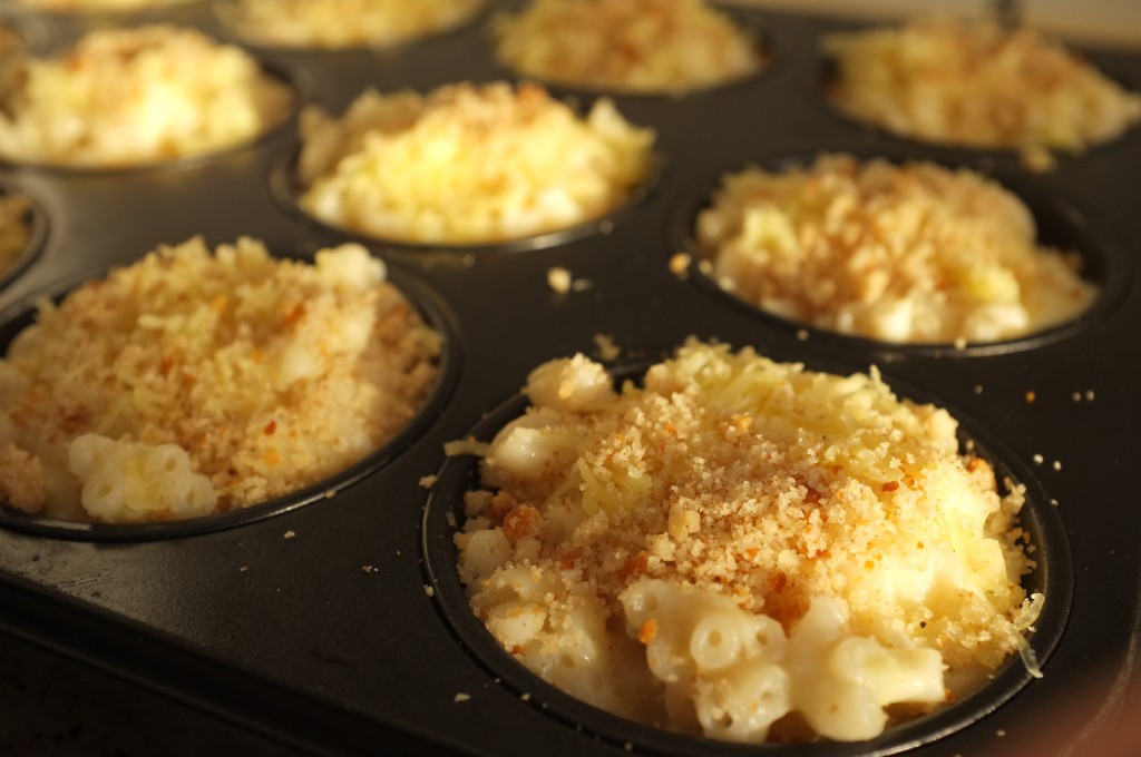 muffins de "Mac & Cheese" ou en français muffins de "coquillettes  aux fromages"