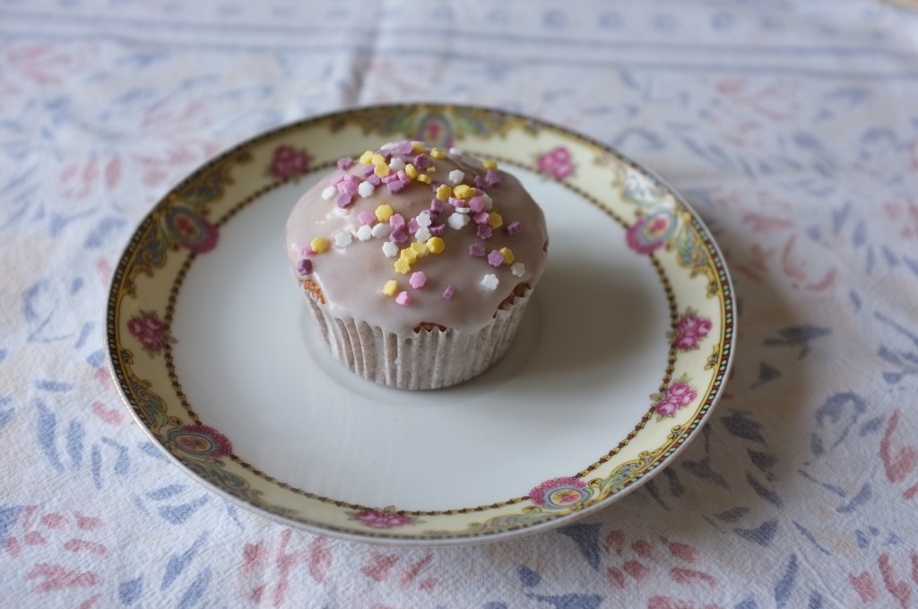 cupcake sans gluten à la vanille et glacage au sucre