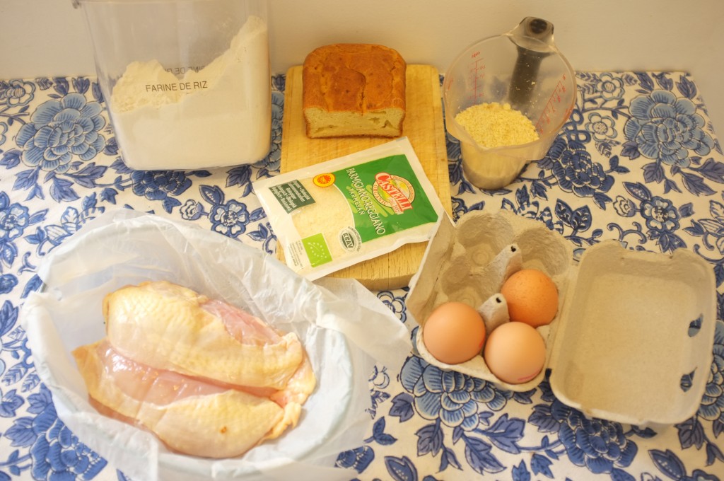 ingrédients pour les nuggets de poulet sans gluten