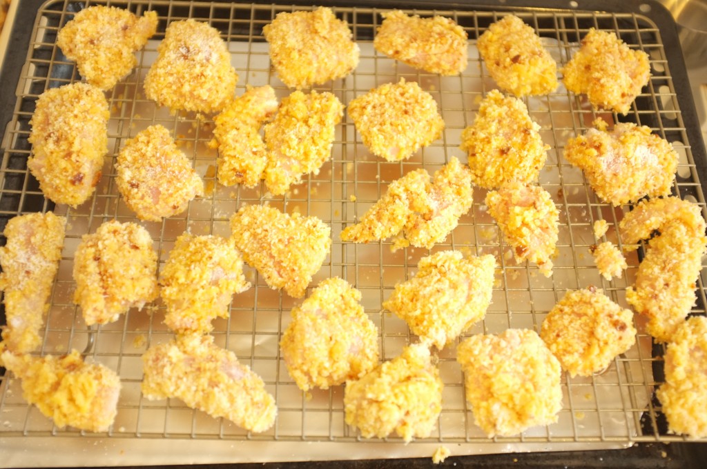 les nuggets sans gluten avant d'être enfourné...