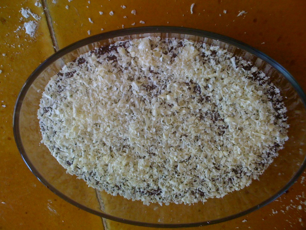 gâteau sans gluten aux chocolats noir et blanc avant cuisson