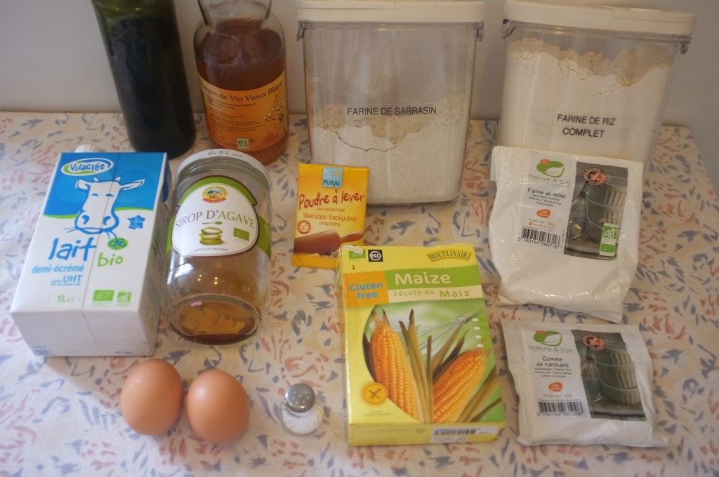 Ingrédients pour les tortillas sans gluten