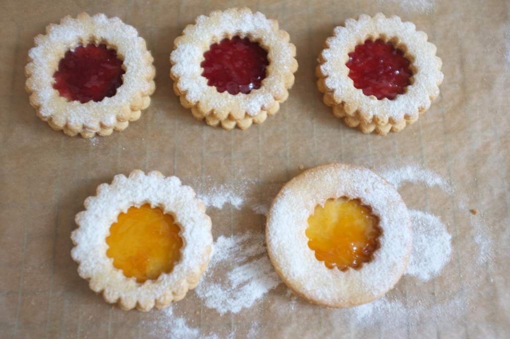 Les biscuits Linzer terminés