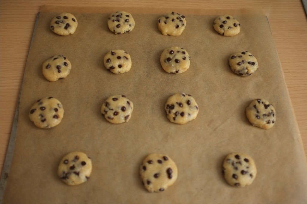 Les cookies avant d'être enfournés