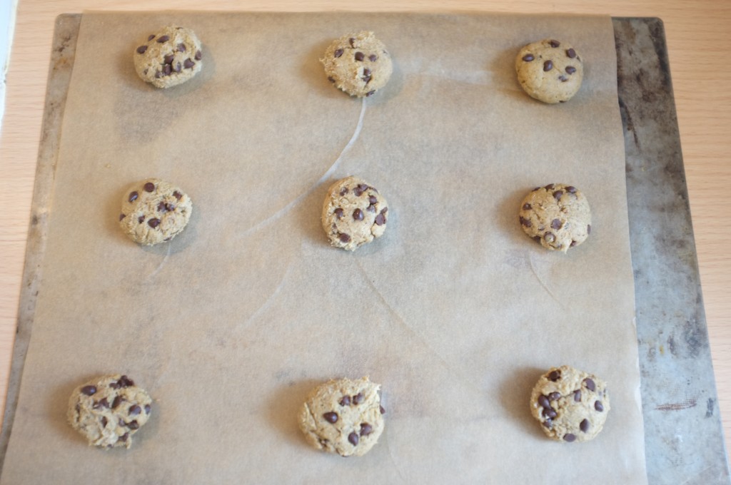 Les petits cookies avant d'être enfournés