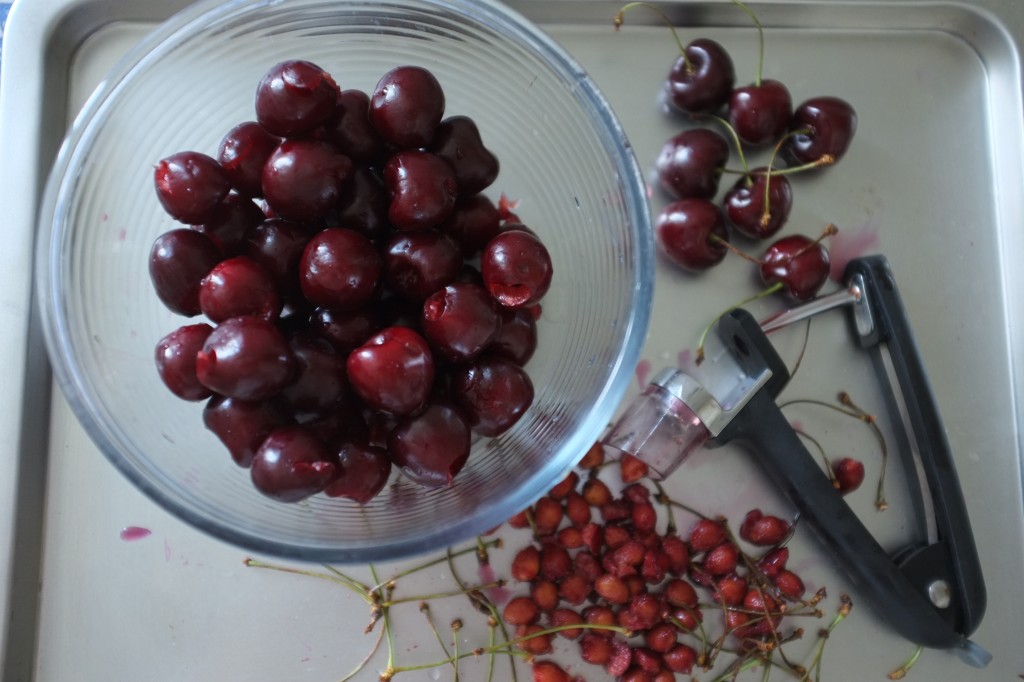 Les cerises sont dénoyautés 