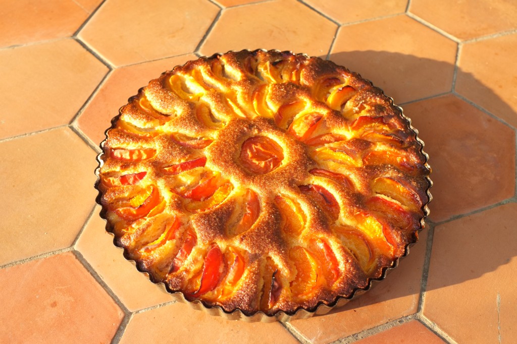 La tarte à l'abricot à la sortie du four