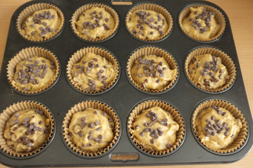 Les muffins avant d'être enfournés.