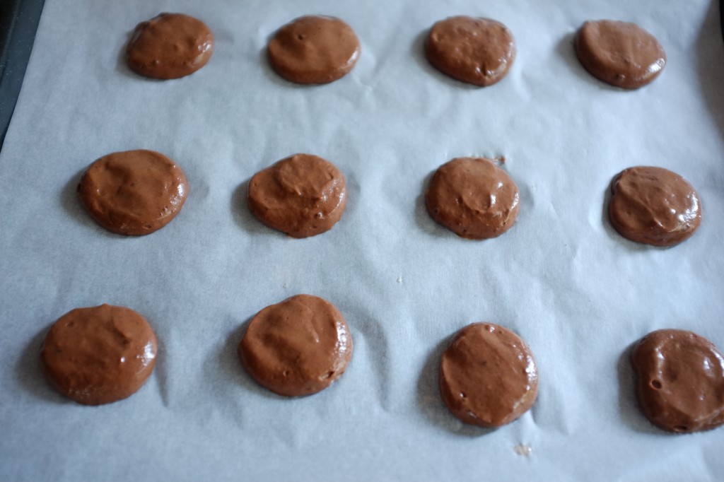 Les biscuits whoopie avant d'être enfournés