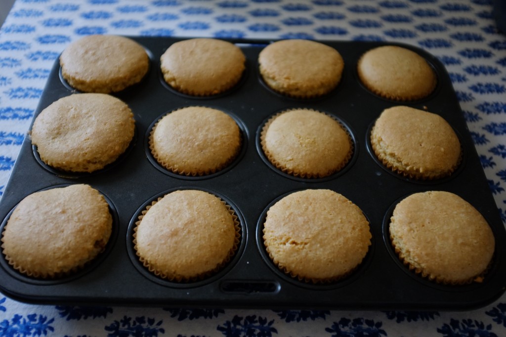 Les muffins à la pâte à tartiner "noisette" à la sortie du four