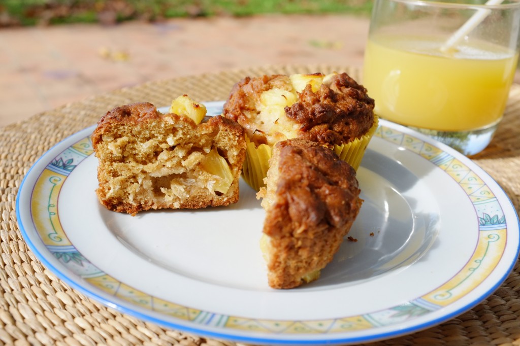 Les muffins sans gluten ananas et noix de coco