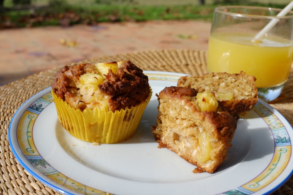 Les muffins sans gluten ananas et noix de coco