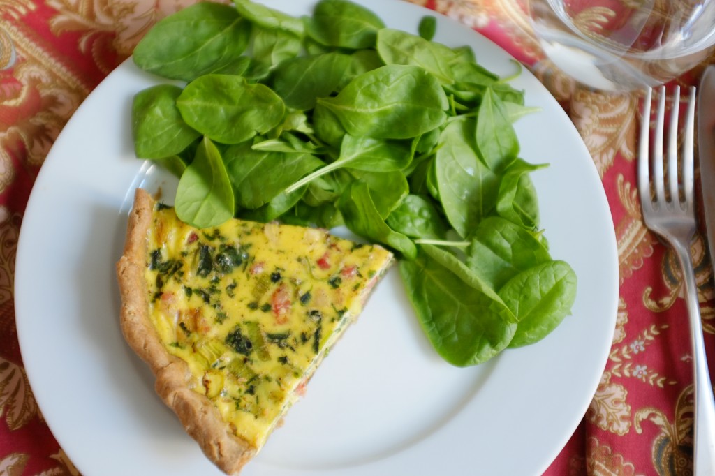 La quiche sarrasin aux poireau, épinard et lardon 