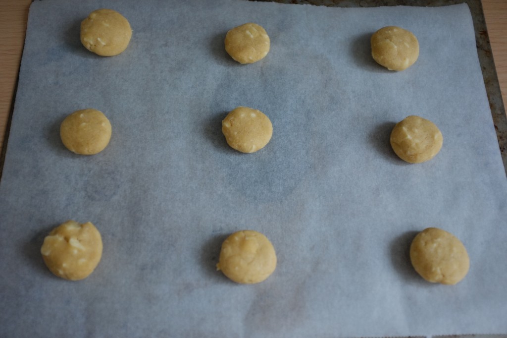 Les cookies sans gluten avant d'être enfournés