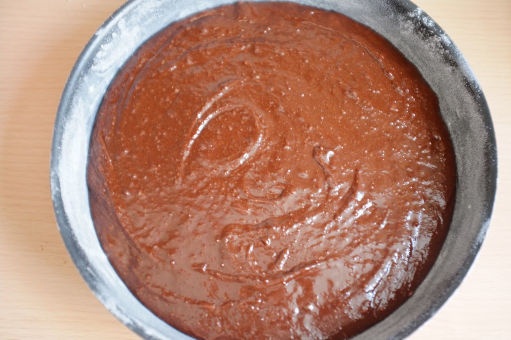 La pâte du brownie sans gluten avant d'être enfourné