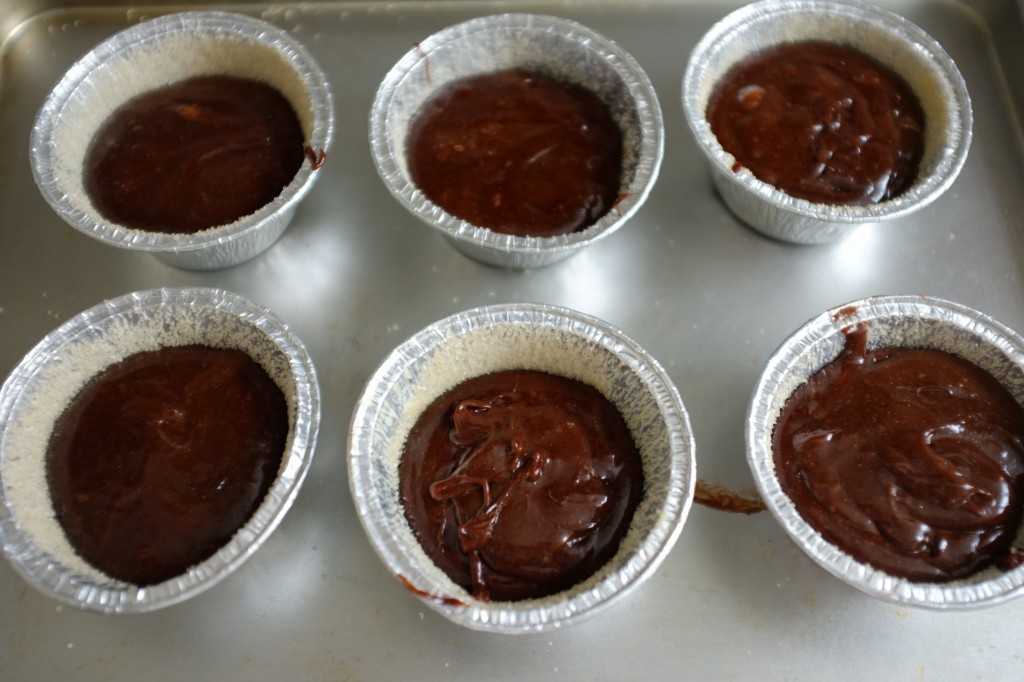 Les petits fondants sans gluten expresso-chocolat avant d'être enfournés