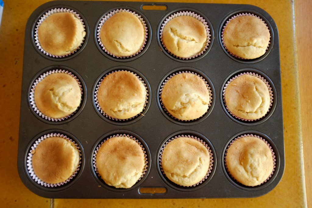 Les cupcakes sans gluten à la noix de coco à la sortie du four