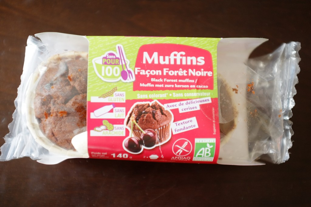 Les muffins façon Forêt Noire, certifié  sans gluten, sans lactose et sans arachide