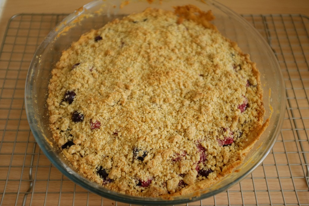 La tarte sans gluten bleu, blanc,rouge à la sortie du four