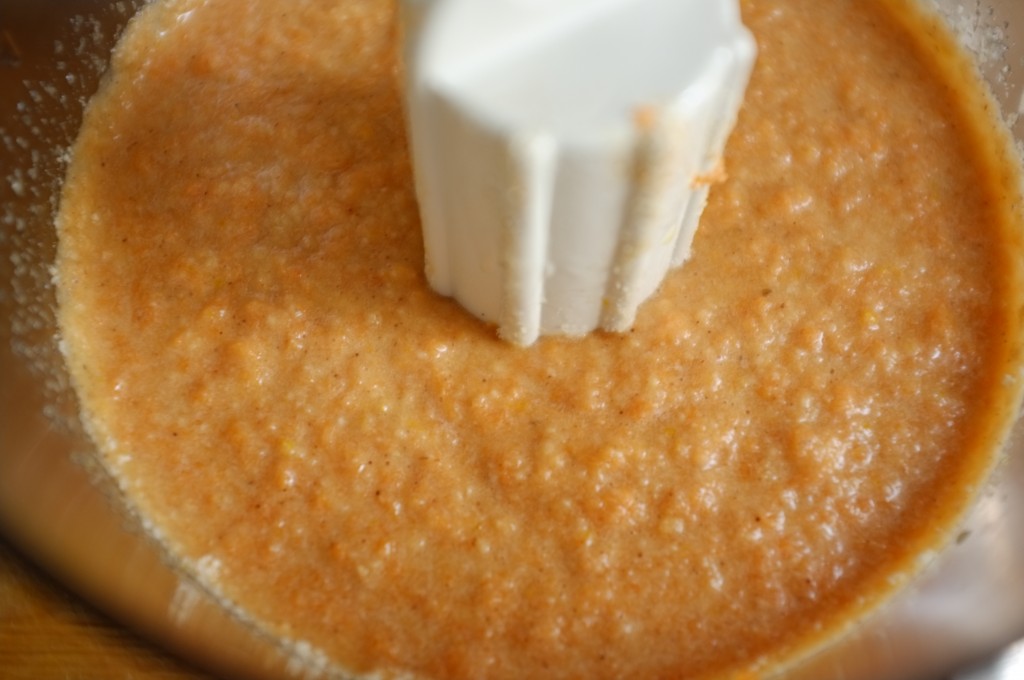 la pâte sans gluten pour le gâteau carrote et orange