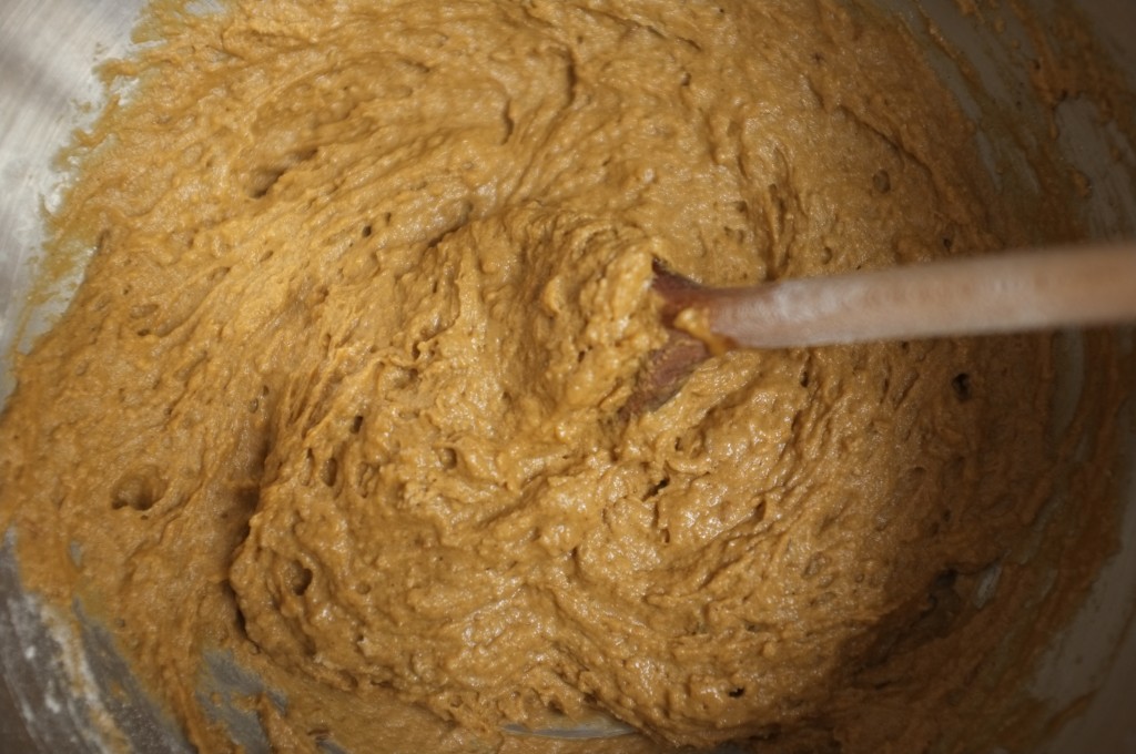 la pâte sans gluten pour le pain rustique est plutôt épaisse.