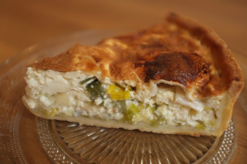 La quiche poireau, chèvre et muscade 