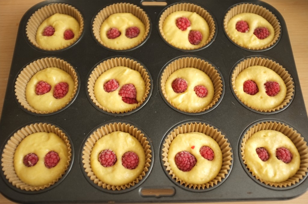 Les muffins sans gluten avant d'être enfournés