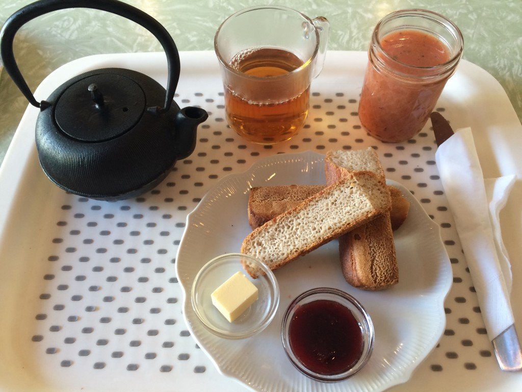 Le plateau du petit déjeuner sans gluten de Chambelland