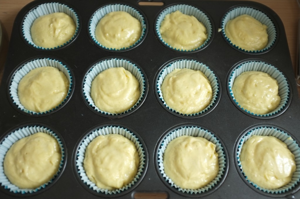 Les cupacakes sans gluten avant d'être enfournés