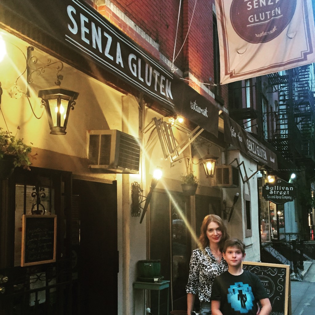 Au restaurant Senza gluten,  100% sans gluten, par une belle soirée d'été...