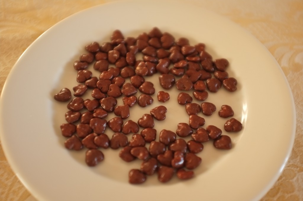 Les décoration coeur en chocolat, certifiées par l'Afdiag et Bio...je n'attendrais pas la St Valentin pour les utiliser