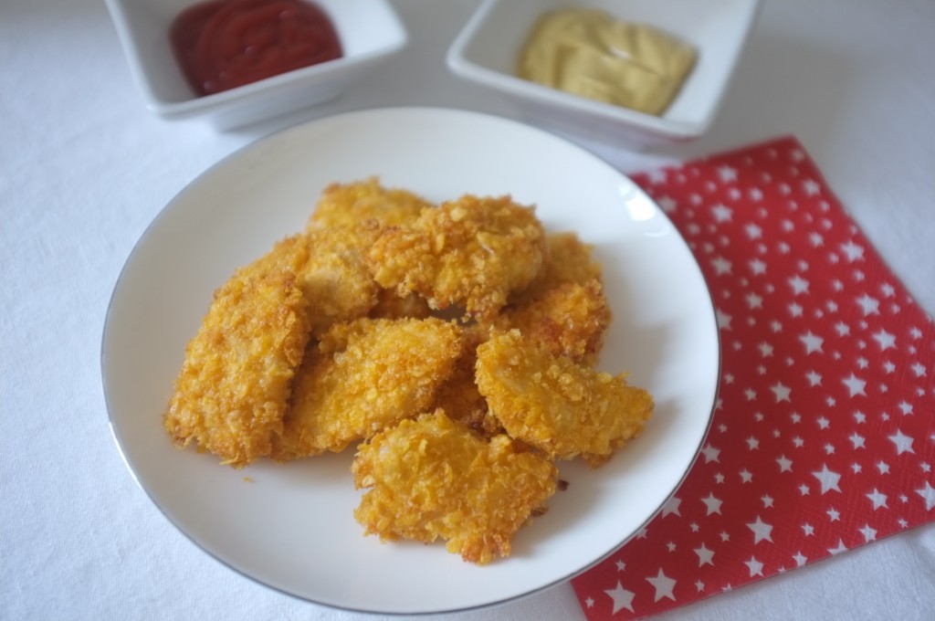 Mes nuggets de poulet avec les cornflakes non sucré  et certifiés sans gluten de Lima