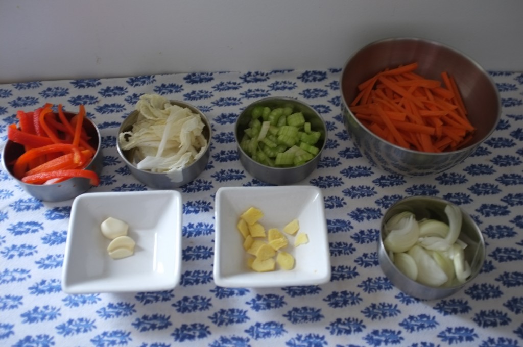 Le cuisine au work est toujours très rapide, il est indispensable d'avoir tous les ingrédients prêt avant de commencer.