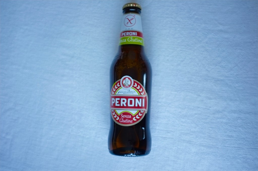 Une bière Peroni sans gluten bien fraiche...