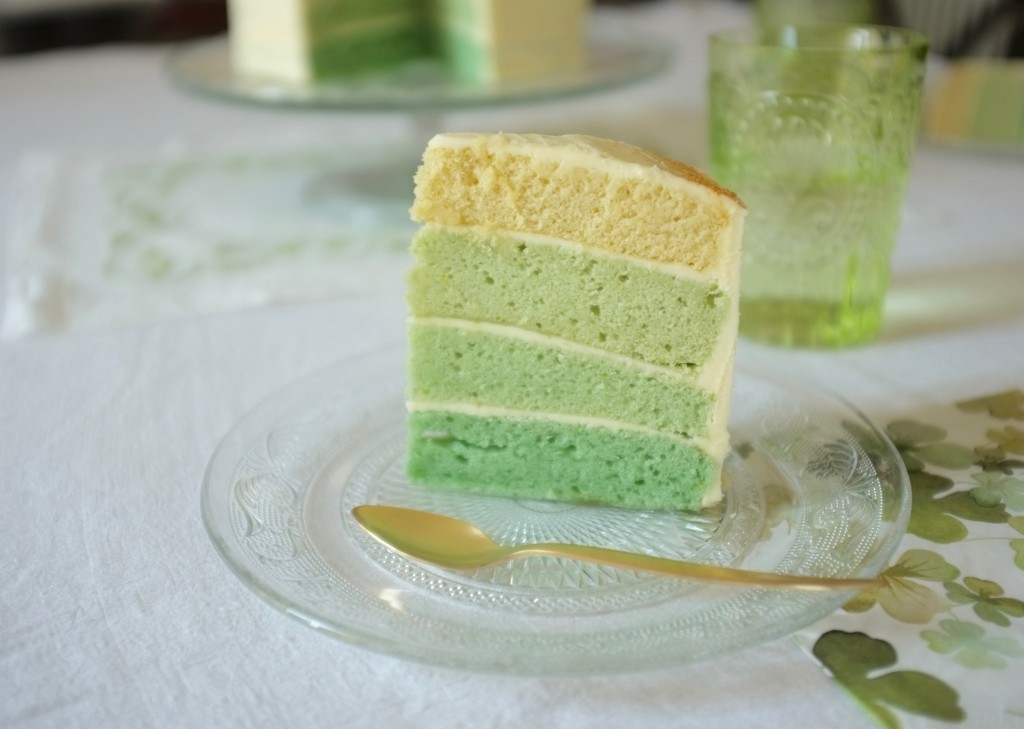 Le gâteau ombré sans gluten pour la St Patrick