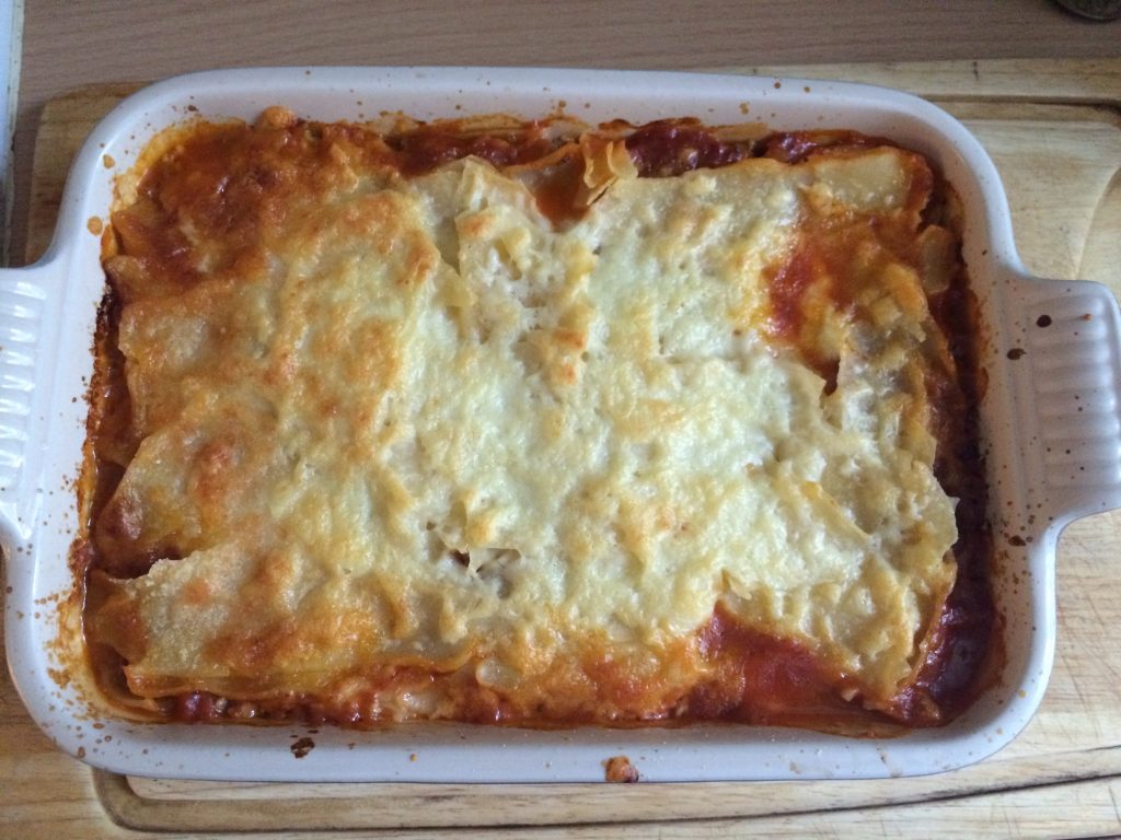 Mes lasagnes à la sortie du four.