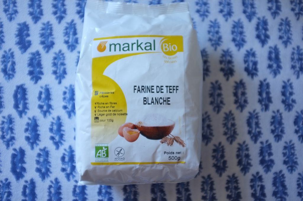 J'ai utilisé cette farine de teff blanc, car elle est certifié sans traces de gluten. 