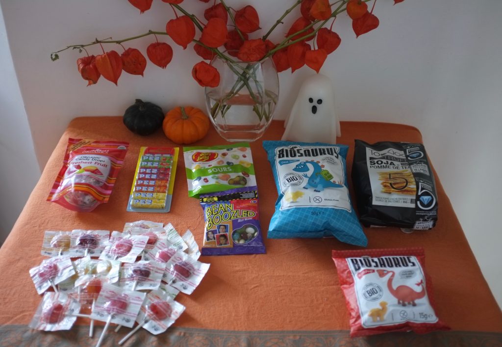 Mes bonbons et chips pour célébrer un Halloween sans gluten