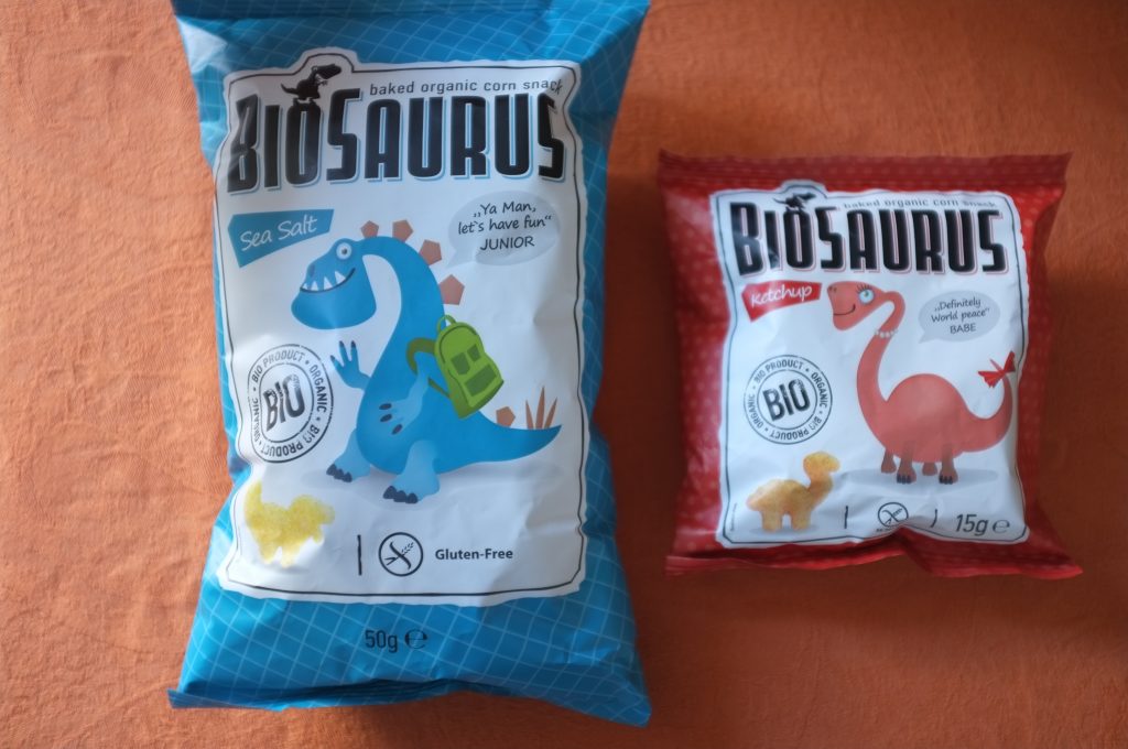 Les chips BioSaurus en forme de dinosaure, parfait pour ceux qui préfère le salé au sucré